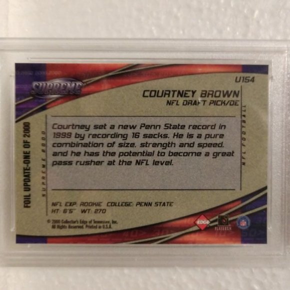 2000 Collector's Edge Supreme COURTNEY BROWN Rookie Graded NM-MT 8 #U154 - Picture 7 of 7